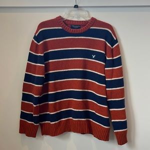 America Eagle Orange and Blue Crewneck Sweater